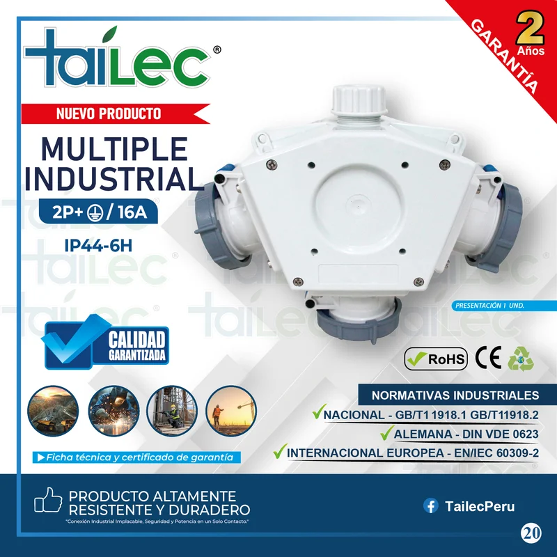 PULPO DELTA BOX 2P+T 16A IP67-TAILEC