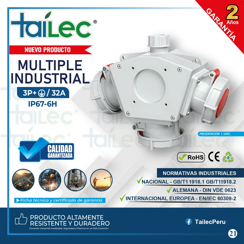 PULPO DELTA BOX 2P+T 32A IP67-TAILEC
