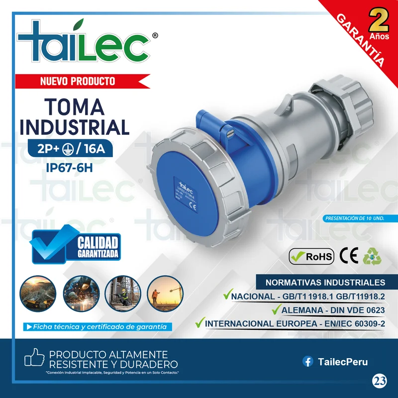 TOMA 2P+T 16A IP67 - TAILEC
