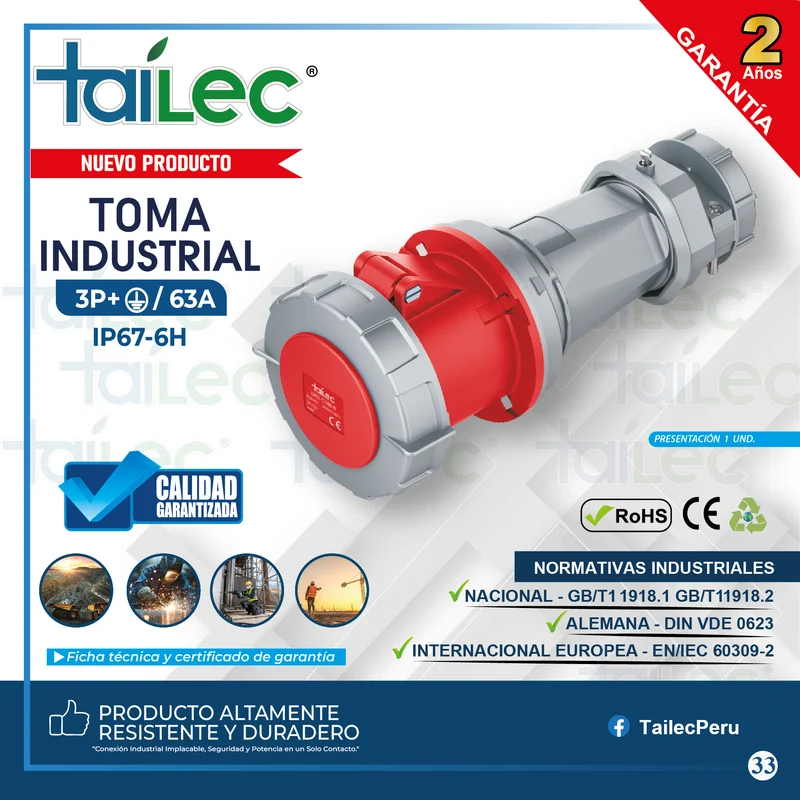 TOMA 3P+T 63A IP67 - TAILEC
