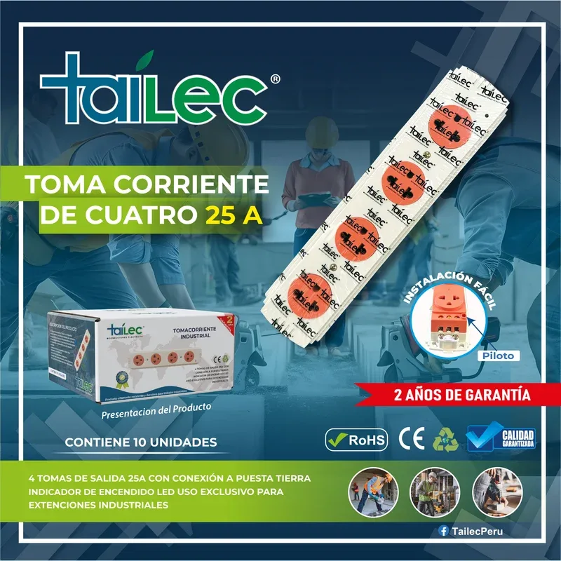 TOMA DE CUATRO 25A +PILOTO - TAILEC